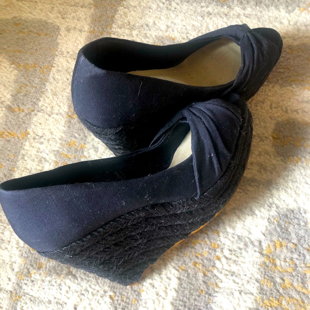 Open Toe stacked Heel Espadrille